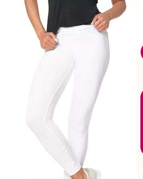 HUE Classic White Stretch Denim Leggings - Picture 1 of 16